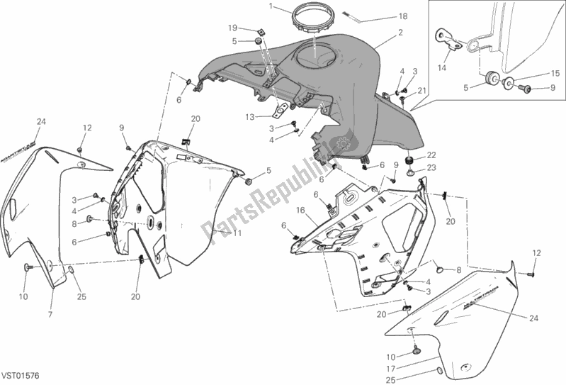 All parts for the 34a - Fairing of the Ducati Multistrada 1200 Enduro 2016